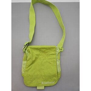 American Girl Embroidered Floral Lime Green Crossbody Purse Adjustable Strap